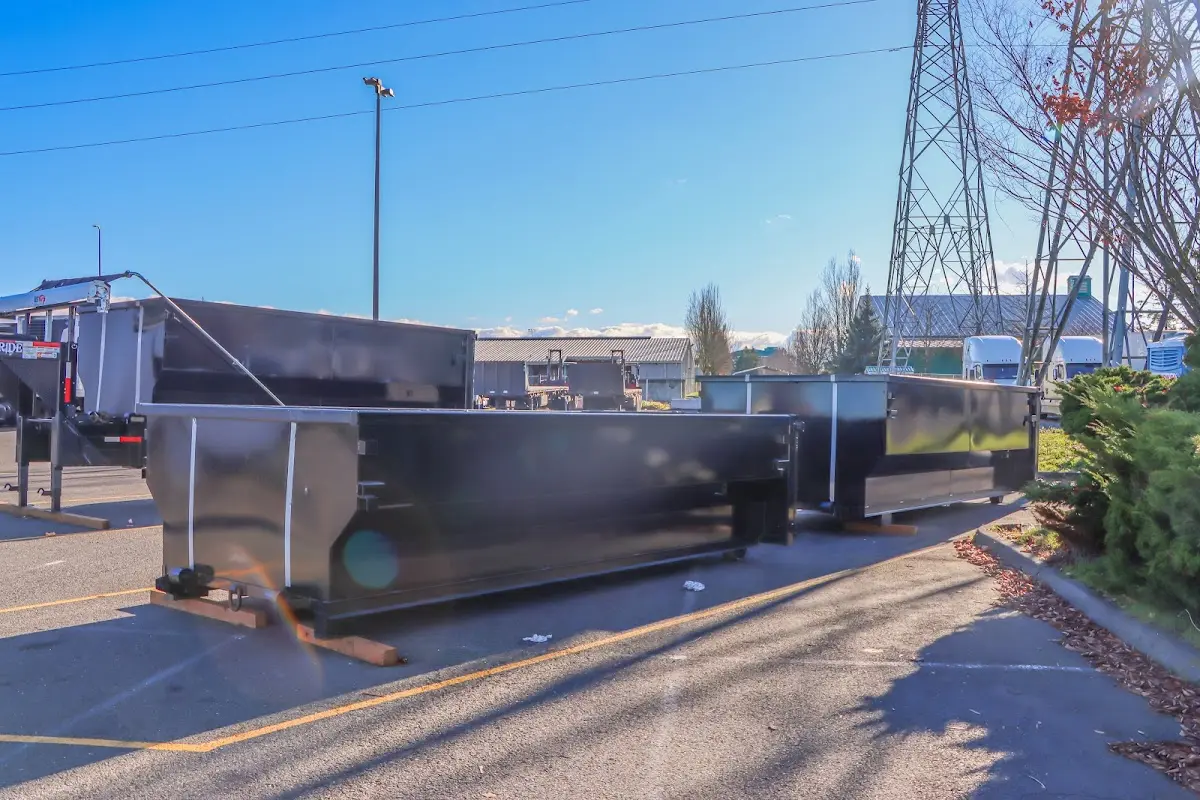 Roll-off dumpster ready for waste disposal at job site for Concrete Dumpster Rental in Schuylkill Haven